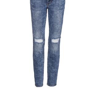 CAbi Blue Distressed Skinny Jeans